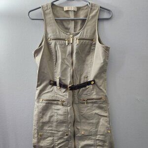 Michael Kors - Khaki Utility Zip Dress – Safari Chic / Y2K Streetwear, Size S